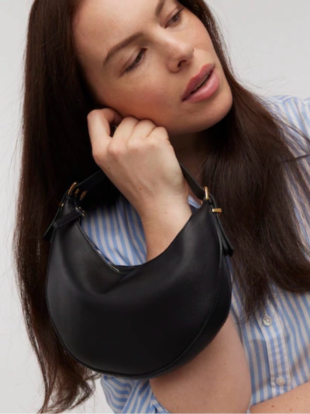 The Essential Convertible Top Handle Mini Bag Black Crescent